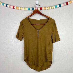 Madewell Front Button Basic Tee